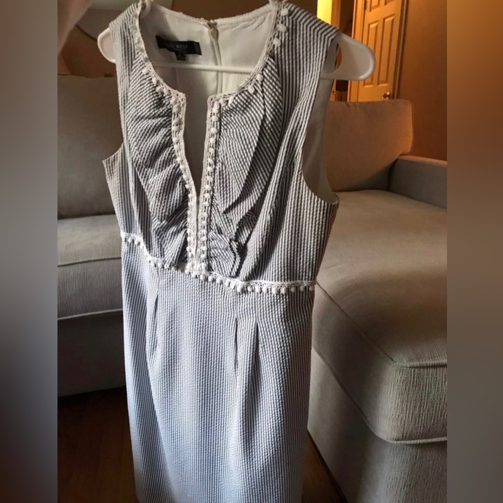 Seersucker midi dress